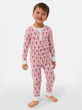 2 Piece Set: Roller Rabbit Kids Monkey Pajamas in Pink- Still Full Price